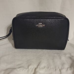 Coach Black Leather Toiletry Bag